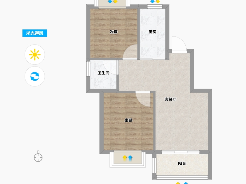 浙江省-湖州市-新都·泰和府-55.00-户型库-采光通风