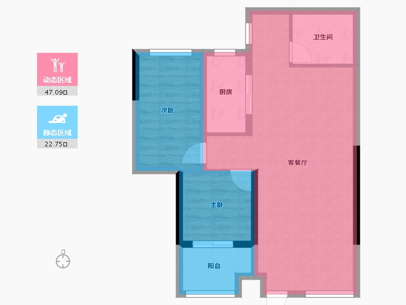 江苏省-南京市-南京中骏融信承露园-62.40-户型库-动静分区