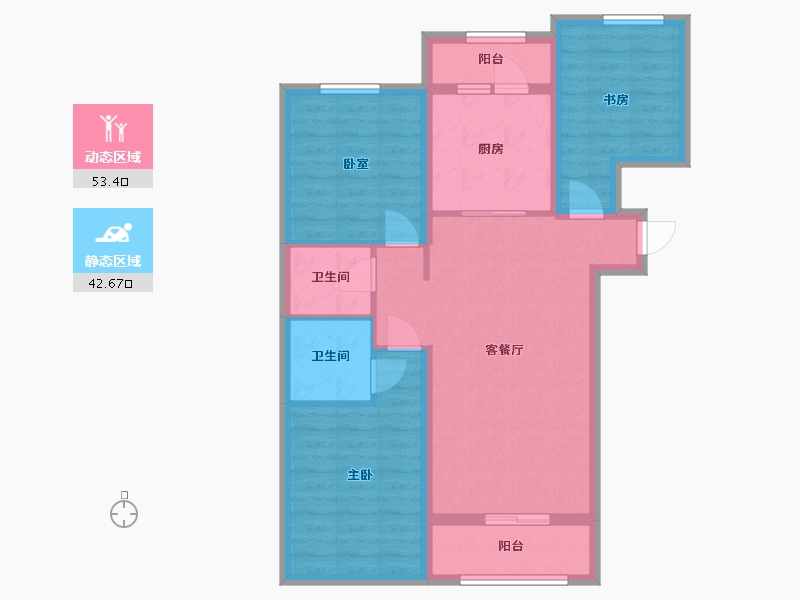 甘肃省-定西市-聚仁观澜-99.00-户型库-动静分区