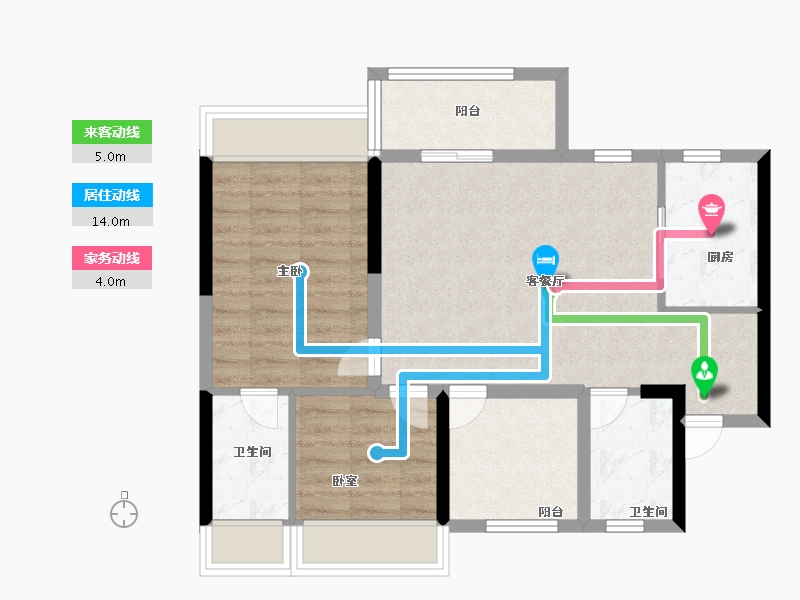 广东省-佛山市-碧桂园凤凰湾-71.20-户型库-动静线