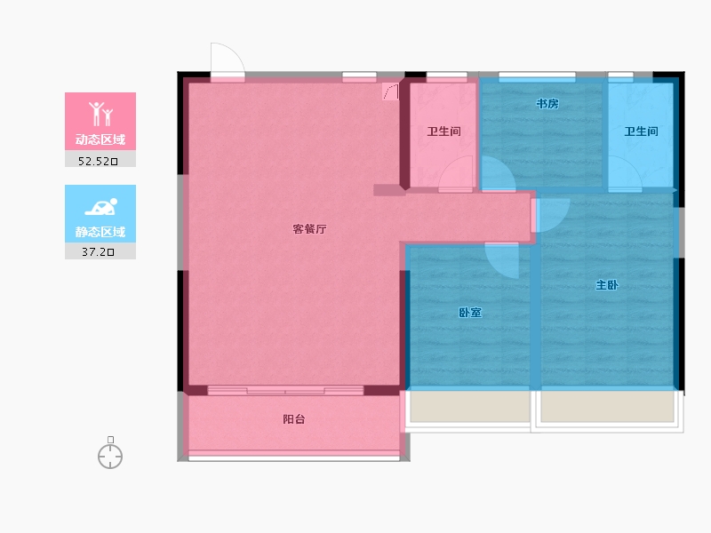 浙江省-杭州市-河语光年府-81.01-户型库-动静分区