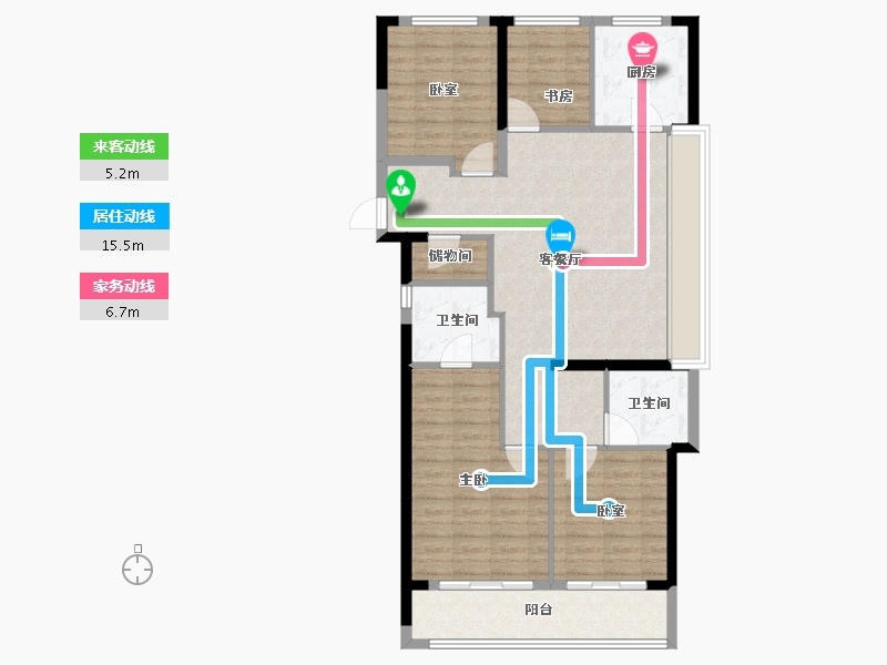 浙江省-杭州市-河语光年府-103.00-户型库-动静线