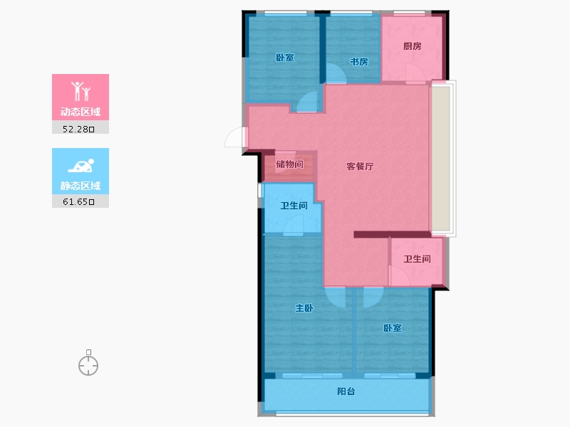 浙江省-杭州市-河语光年府-103.00-户型库-动静分区