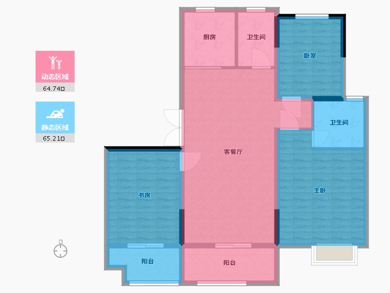 江苏省-宿迁市-富园景都-118.00-户型库-动静分区