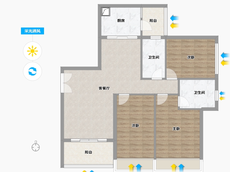 广东省-广州市-伟腾云星-127.00-户型库-采光通风