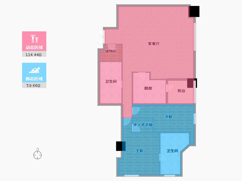 重庆-重庆市-重庆来福士住宅-159.70-户型库-动静分区