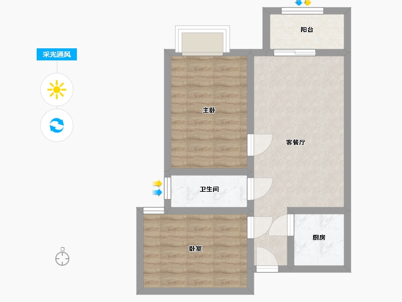 河北省-石家庄市-雅都园-60.00-户型库-采光通风