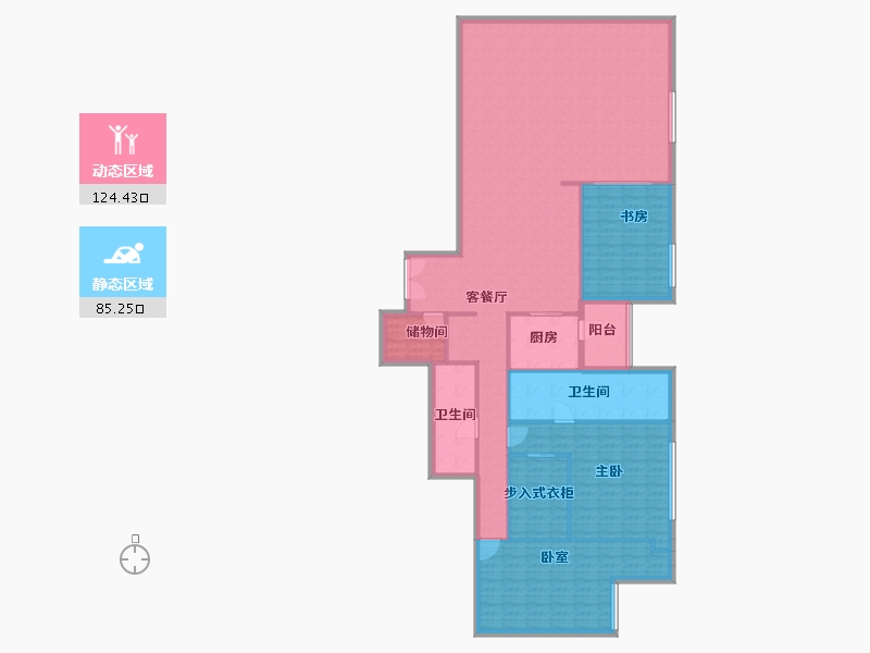 重庆-重庆市-重庆来福士住宅-194.40-户型库-动静分区