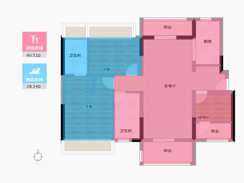 广东省-佛山市-旭辉雅居乐清樾-78.40-户型库-动静分区