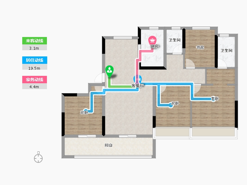 浙江省-杭州市-中旅归锦府-111.20-户型库-动静线