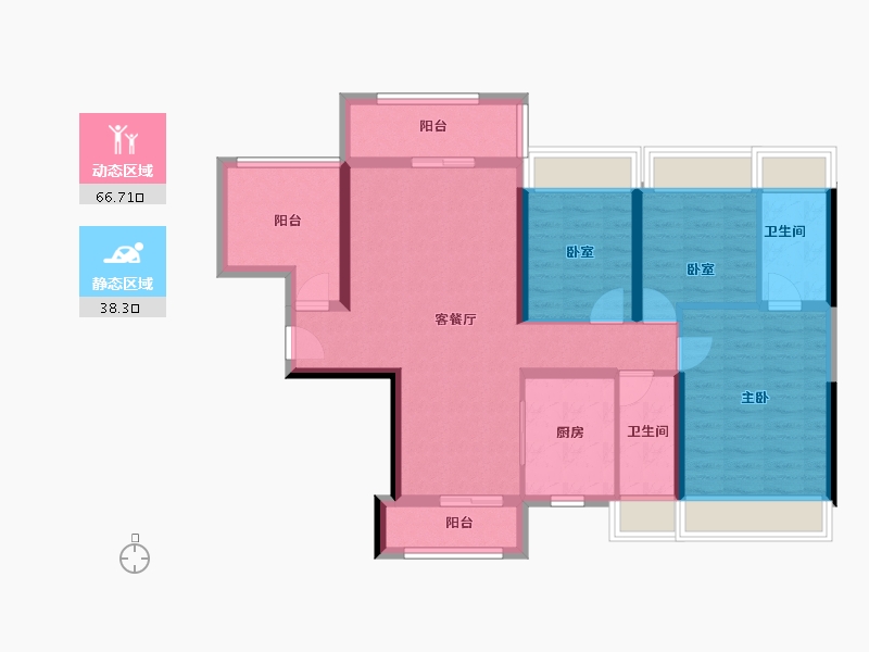 广东省-佛山市-碧桂园凤凰湾-93.07-户型库-动静分区