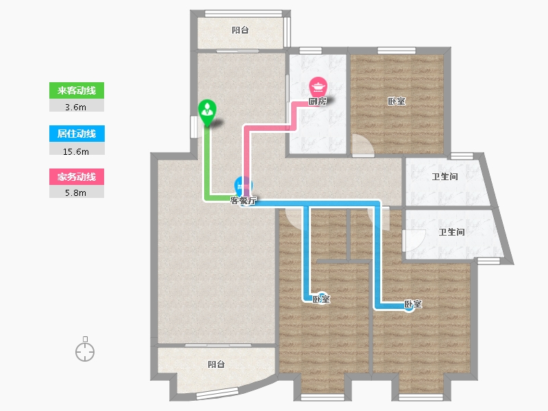 安徽省-合肥市-缤纷南国绮霞居-130.20-户型库-动静线