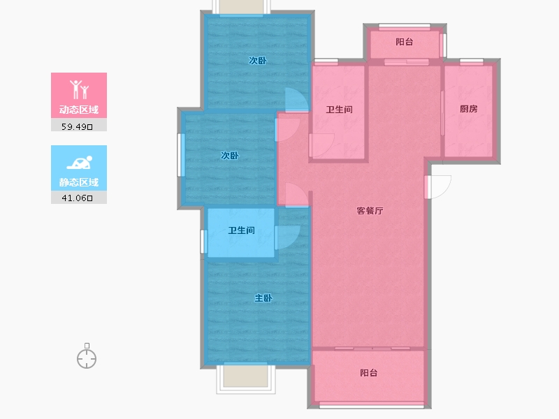 湖北省-武汉市-山海观一期-90.00-户型库-动静分区