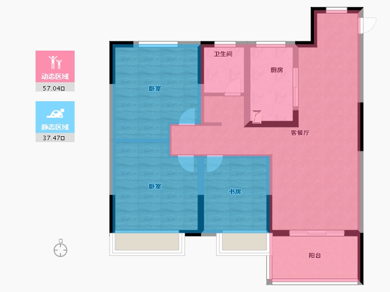 安徽省-合肥市-金大地禧悦公馆-84.00-户型库-动静分区