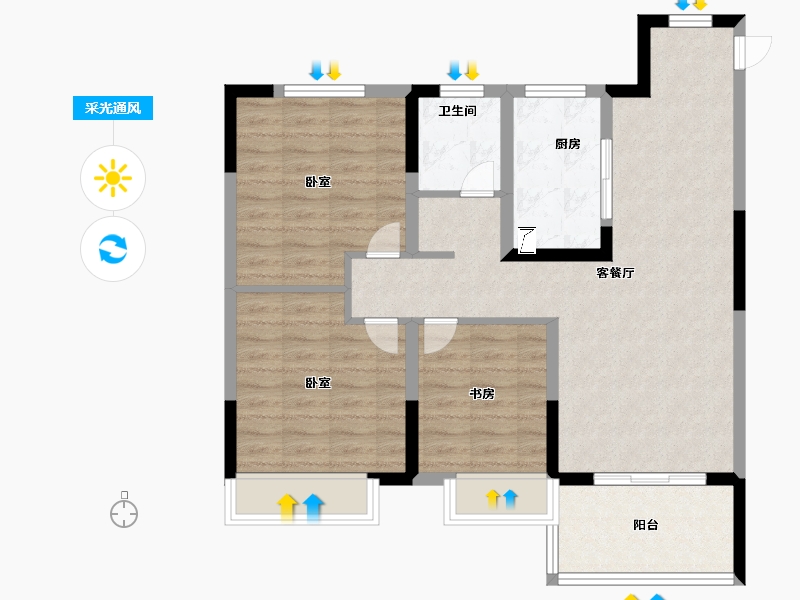 安徽省-合肥市-金大地禧悦公馆-84.00-户型库-采光通风