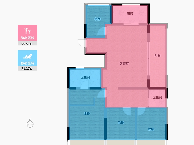 浙江省-杭州市-中旅归锦府-98.71-户型库-动静分区