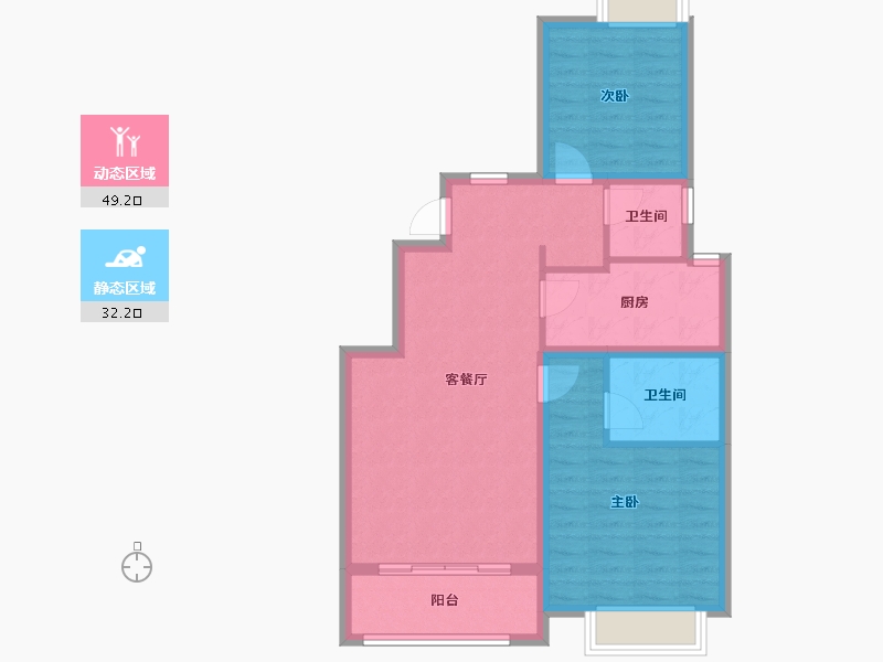 上海-上海市-荣乐水岸-75.00-户型库-动静分区