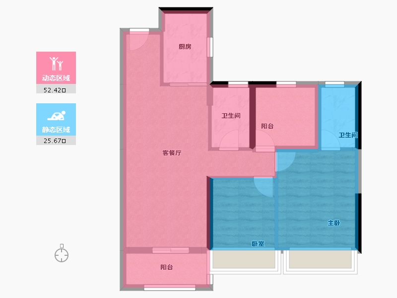 广东省-佛山市-碧桂园凤凰湾-69.24-户型库-动静分区