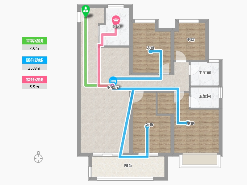 江苏省-南京市-南京中骏东原·璟阅-100.00-户型库-动静线