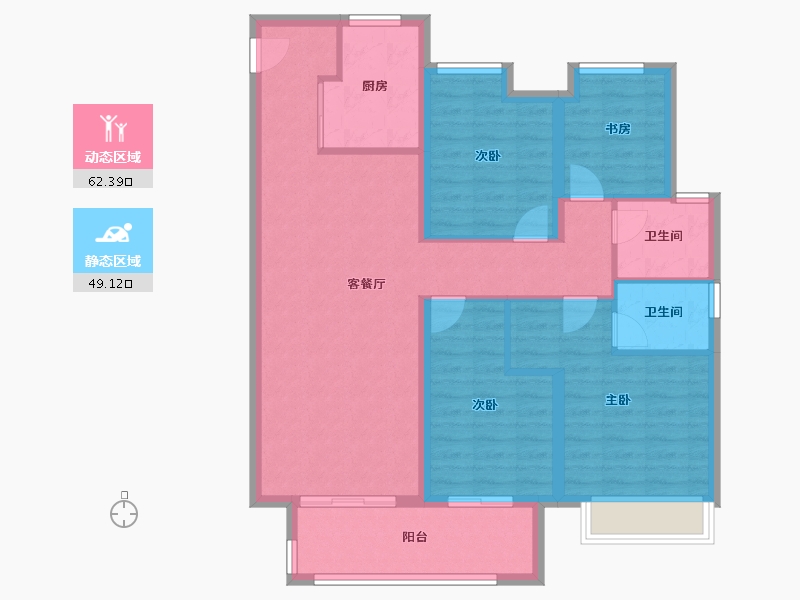 江苏省-南京市-南京中骏东原·璟阅-100.00-户型库-动静分区