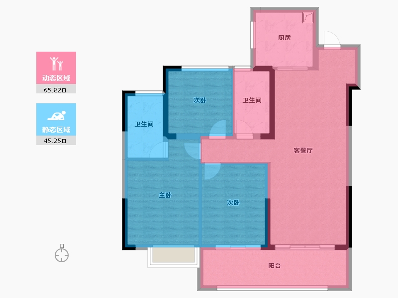 安徽省-合肥市-绿城招商诚园-100.00-户型库-动静分区