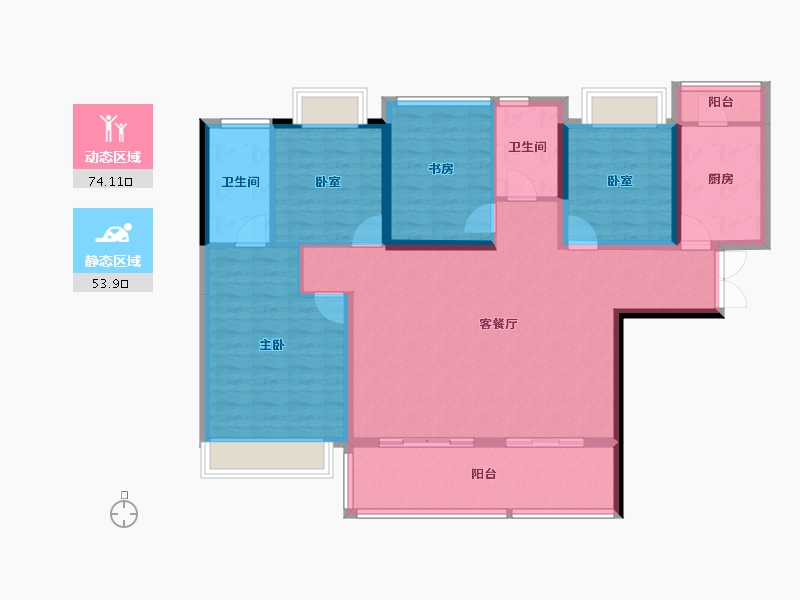 广东省-佛山市-电建地产·洺悦华府-115.58-户型库-动静分区