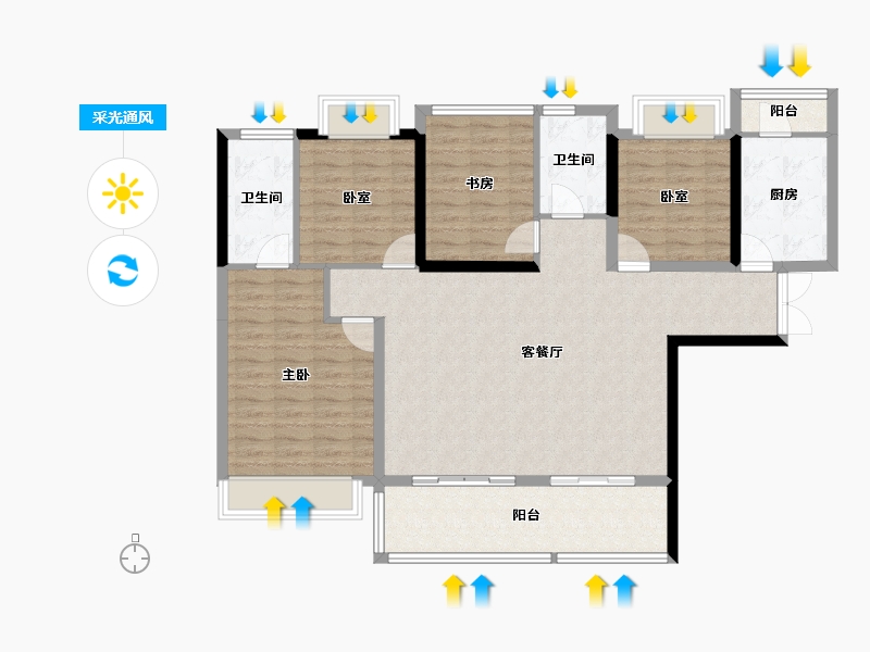 广东省-佛山市-电建地产·洺悦华府-115.58-户型库-采光通风