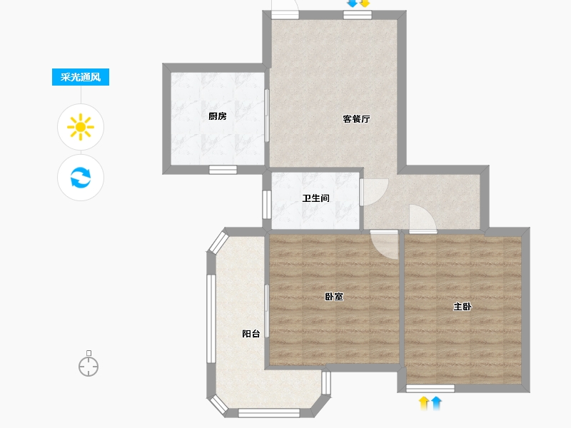 上海-上海市-金杨公寓-72.00-户型库-采光通风