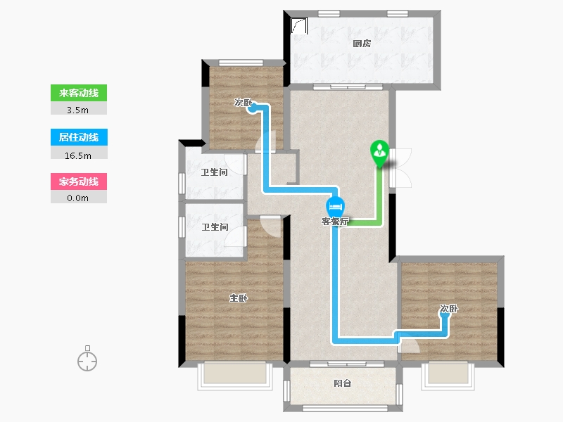 江苏省-南京市-栖霞鲁能公馆-103.20-户型库-动静线