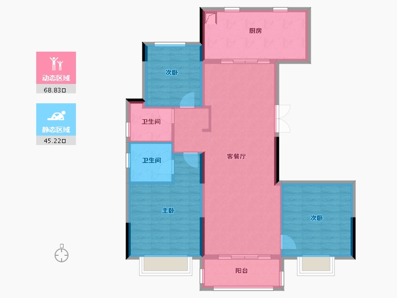 江苏省-南京市-栖霞鲁能公馆-103.20-户型库-动静分区