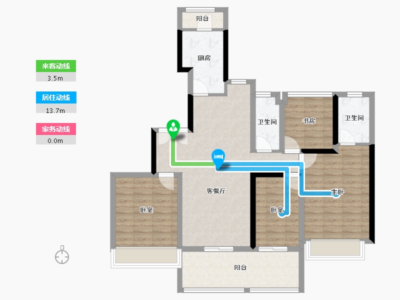 广东省-佛山市-电建地产·洺悦华府-101.05-户型库-动静线