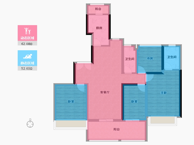 广东省-佛山市-电建地产·洺悦华府-101.05-户型库-动静分区