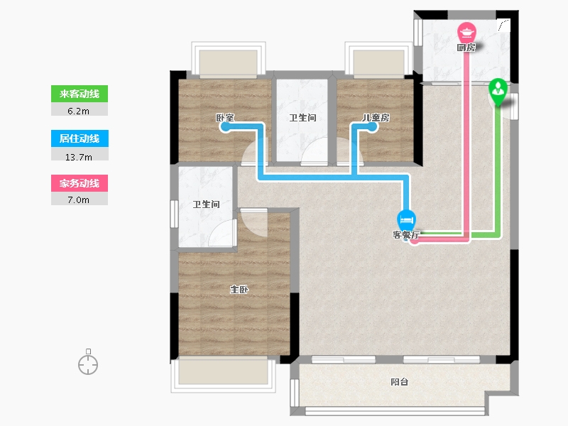 安徽省-合肥市-皖投国滨世家-87.21-户型库-动静线