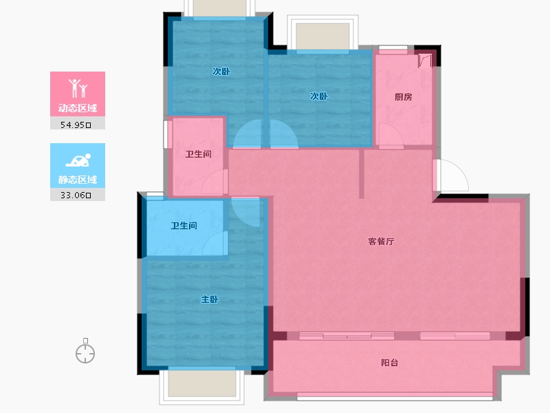 江西省-南昌市-锦天·天悦华府-79.30-户型库-动静分区