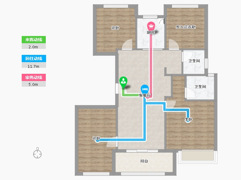 浙江省-宁波市-青溪云庐-105.00-户型库-动静线