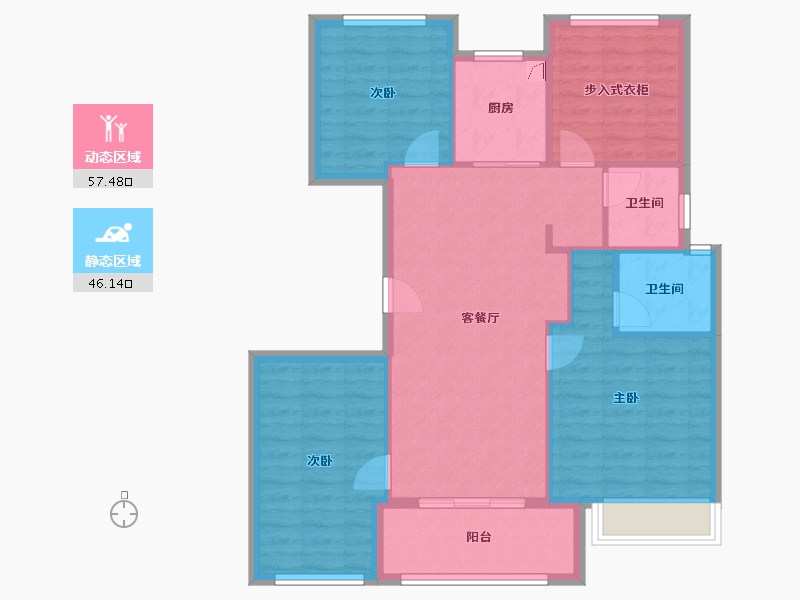 浙江省-宁波市-青溪云庐-105.00-户型库-动静分区