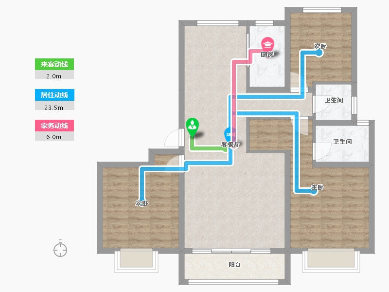 河北省-邯郸市-春华秋实-105.00-户型库-动静线