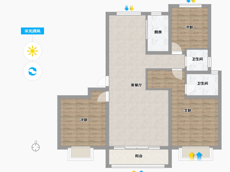 河北省-邯郸市-春华秋实-105.00-户型库-采光通风