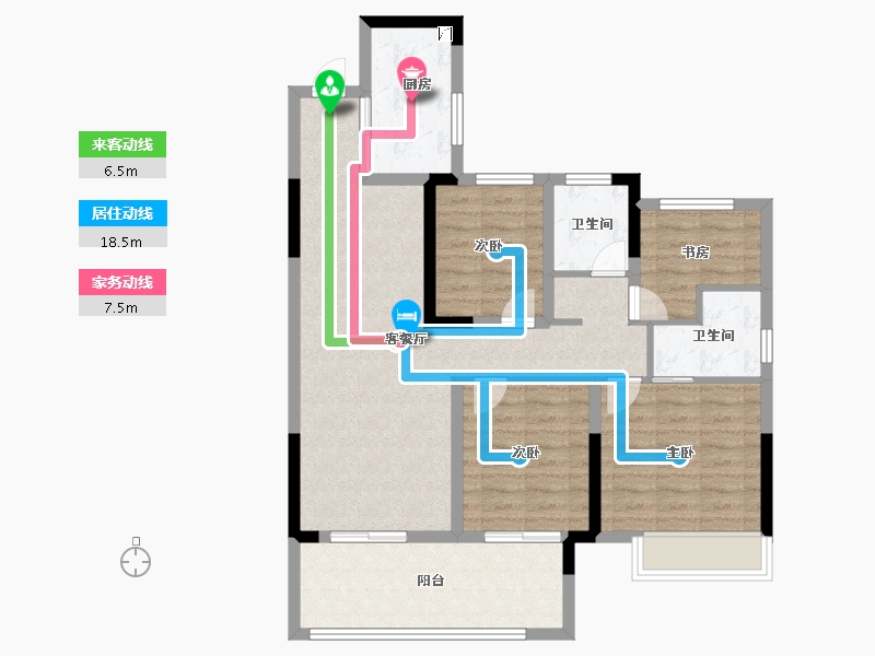 安徽省-合肥市-​谊华雍景府-91.00-户型库-动静线