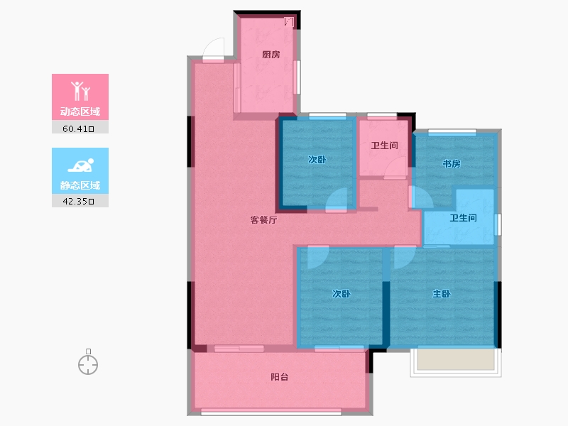 安徽省-合肥市-​谊华雍景府-91.00-户型库-动静分区