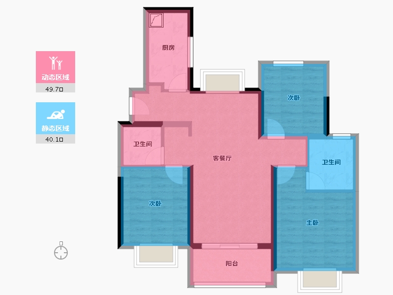 江苏省-南京市-万象天地四季-79.16-户型库-动静分区