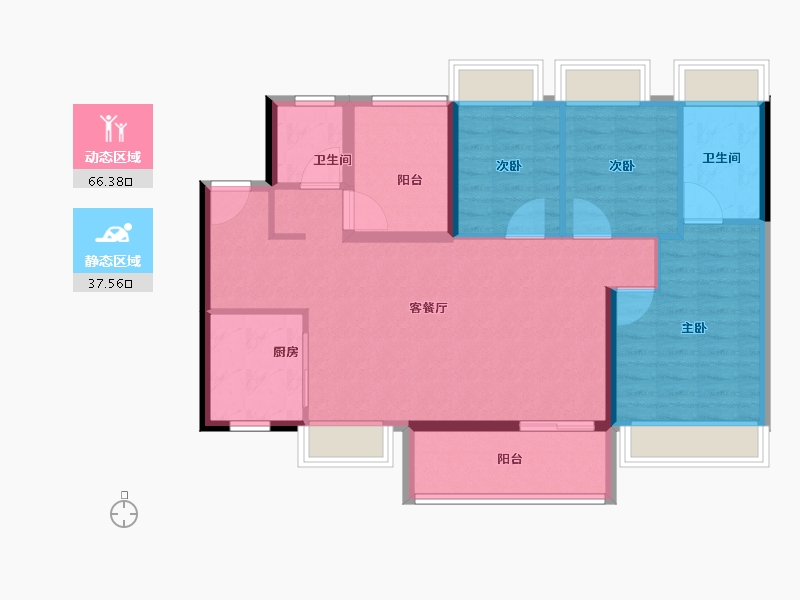 广东省-佛山市-美的云悦江山-93.60-户型库-动静分区