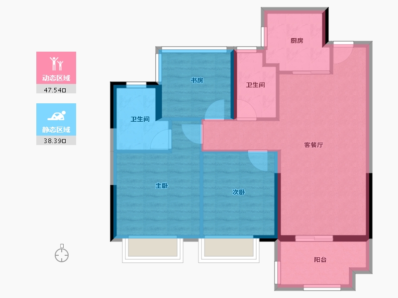 安徽省-合肥市-锦绣花城-76.89-户型库-动静分区