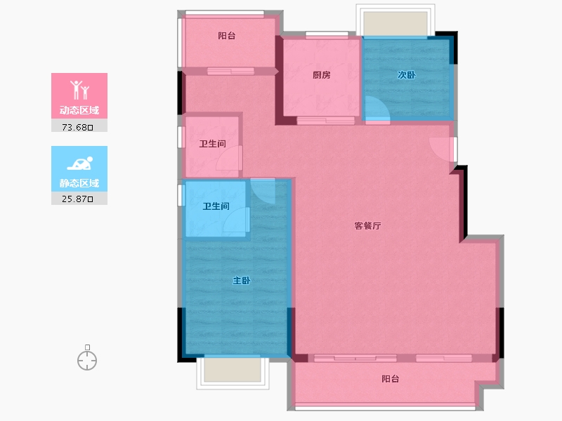 安徽省-合肥市-东城金茂悦-90.00-户型库-动静分区