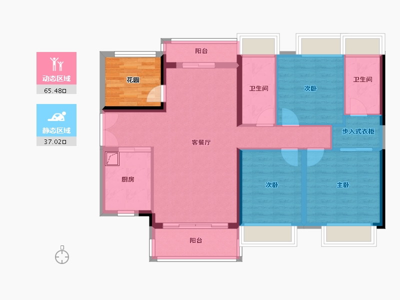 广东省-佛山市-保利中荷-101.27-户型库-动静分区