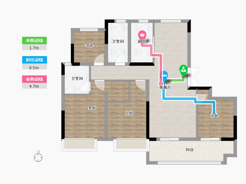 安徽省-合肥市-金隅大成郡-102.39-户型库-动静线