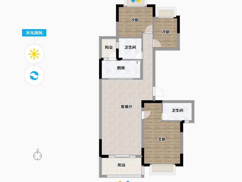 江西省-南昌市-南昌恒大林溪府-97.73-户型库-采光通风