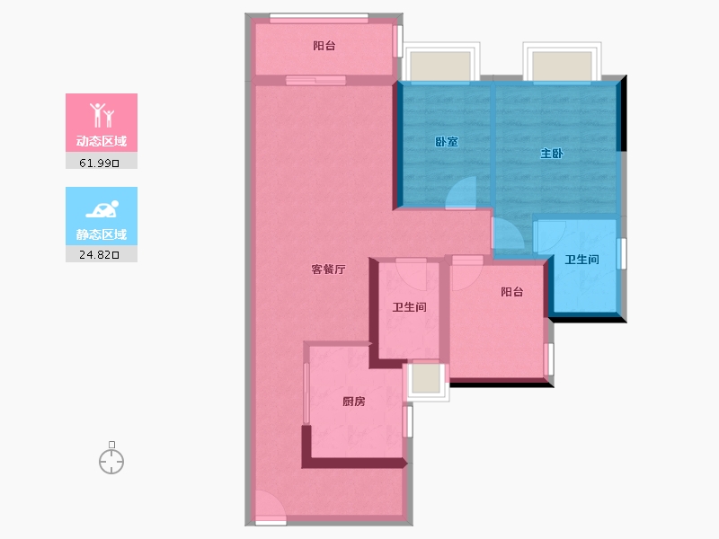 广东省-佛山市-普君新城华府二期-76.31-户型库-动静分区