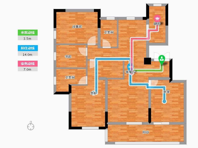 安徽省-合肥市-蓝城凤起巢鸣-114.53-户型库-动静线