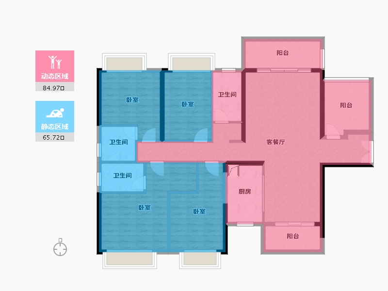 广东省-佛山市-保利紫山-135.28-户型库-动静分区